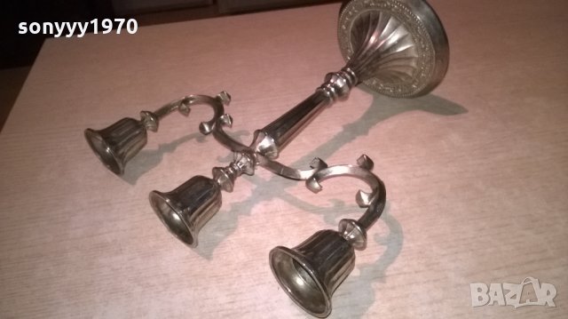 Silver plated-made in hong kong-антика-свещник- внос швеицария, снимка 16 - Колекции - 24209220