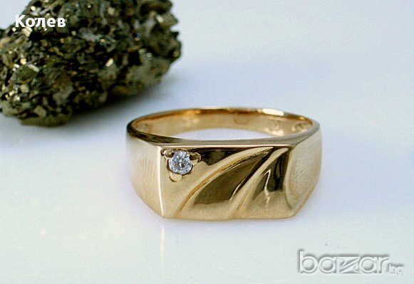мъжки златен пръстен - боби - 4.08 грама/ размер №62, снимка 2 - Пръстени - 11162683