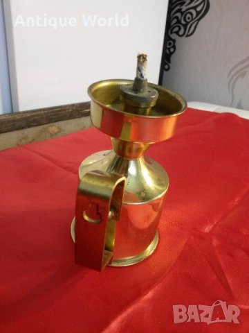 Масивен Малък Бронзов Преносим  Газов Фенер, снимка 2 - Антикварни и старинни предмети - 21989835