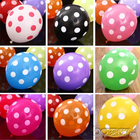 Намаление - 30 % "Полка точки" латекс червен на бели точки с хелий или въздух, декорации с балони, снимка 17 - Надуваеми играчки - 18887080