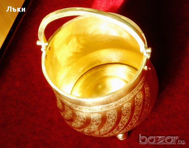 Бронзов котел,менче,съд за дърва 4.5 кг.,25 литра,уникат., снимка 9 - Антикварни и старинни предмети - 16779230