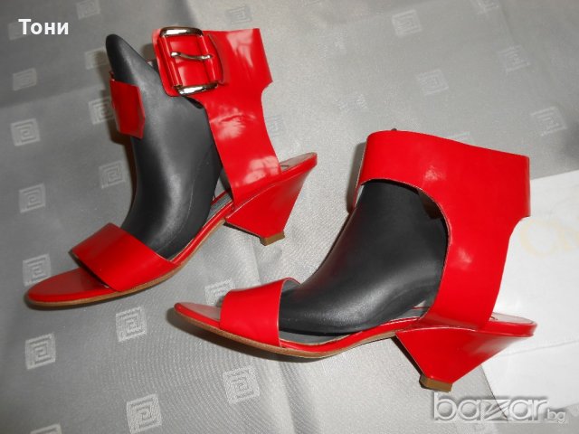 Дамски  червени сандали Chloé 100 % кожа ,100 % оригинални , снимка 4 - Сандали - 18710549