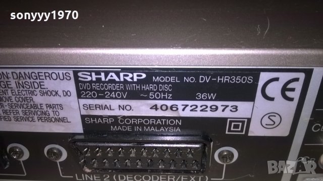 поръчано-sharp dv-hr350s hdd/dvd recorder-внос швеицария, снимка 15 - Плейъри, домашно кино, прожектори - 25039624