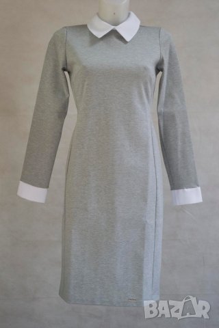 Вталена рокля в сив меланж марка Numoco - S, снимка 2 - Рокли - 23649031