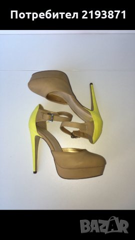 Кожени обувки на платформа в бежово и жълто номер 39, снимка 7 - Дамски обувки на ток - 24290715