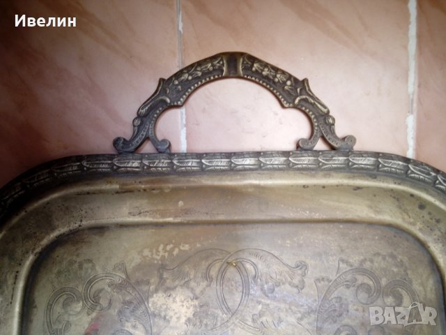 стара посребрена бронзова табла, снимка 2 - Антикварни и старинни предмети - 23042998