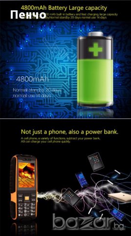 Нов отключен здрав мобилен телефон Dual Sim GSM 4800mAh - водоустойчив, снимка 11 - Други - 17552604