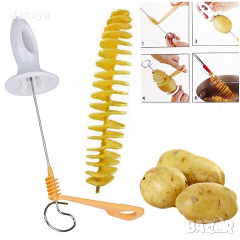972 Уред за картофени спирали нож резачка за картофи на спирали, снимка 6 - Прибори за хранене, готвене и сервиране - 25648996