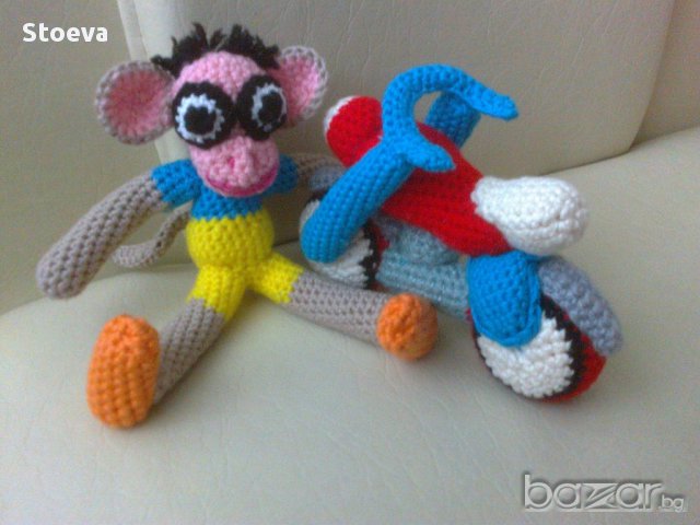 Кукла Маймунка моторист играчка, снимка 4 - Кукли - 14265804