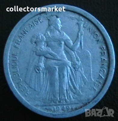 2 франка 1949, Нова Каледония, снимка 2 - Нумизматика и бонистика - 24860368