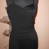 Стилна черна рокля , снимка 4 - Рокли - 20609260