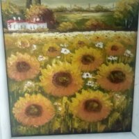 Автентична картина "Слънчогледи 2", снимка 4 - Картини - 24720458