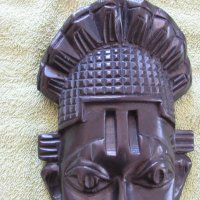Африканска маска от абанос -по-голяма, снимка 7 - Колекции - 20636686