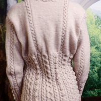 Ръчно плетена блуза с аранови елементи, снимка 6 - Блузи с дълъг ръкав и пуловери - 18815330