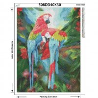 Диамантен гоблен "Двойка цветни папагали", снимка 2 - Гоблени - 25832463