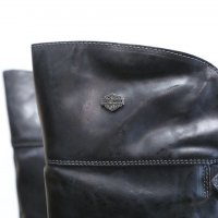 ПРОМО 🍊 HARLEY DAVIDSON 🍊 Дамски кожени ботуши над коляното в черно 35/36 номер нови с кутия, снимка 2 - Дамски ботуши - 19739171