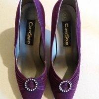 Дам.обувки-/изк.велур/-№38-цвят-тъм.лилави. Закупени от Италия., снимка 15 - Дамски обувки на ток - 22385893