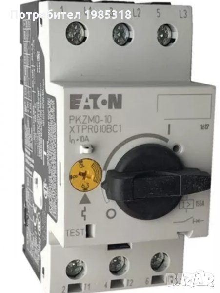 НОВ Изключвател за двигатели PKZM0-10 Eaton; 4kW; 220÷690VAC; DIN; IP20; -25÷55°C, снимка 1