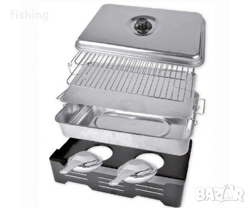 Пушилня за риба Energo Team – компактна неръждаема мини smoker за рибари, снимка 1