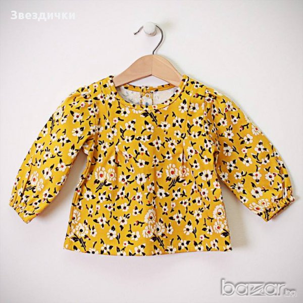 Блузка в жълто на цветчета - 86/92см./10681/, снимка 1