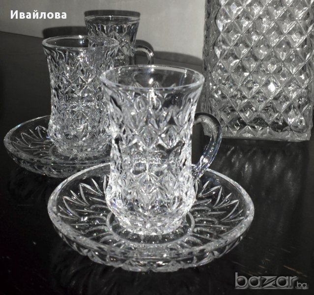 Кристален сервиз за арабски, турски чай, снимка 1