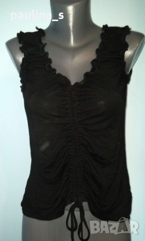 Еластична блуза с къдри тип бюстие / унисайз , снимка 1 - Корсети, бюстиета, топове - 25824907