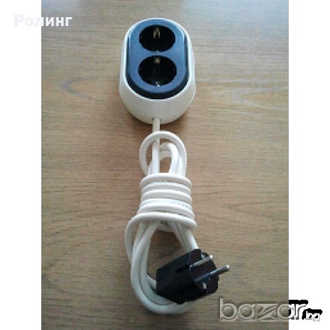 СЪЕДИНИТЕЛ/разклонител ДВОЕН СЪС ШНУР С РОЗЕТКА