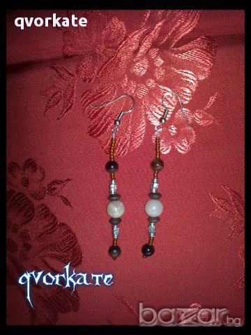 Колие и обеци от слънчев камък,червен ахат, снимка 3 - Бижутерийни комплекти - 9262353