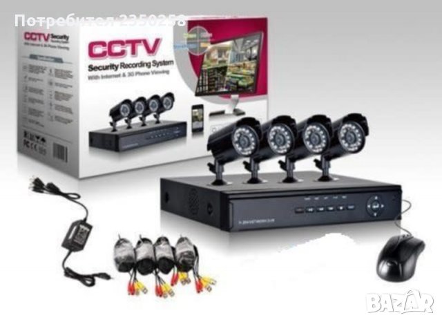 4 камери SONY + DVR CCTV Комплект за видеонаблюдение охрана hdmi hdd, снимка 2 - Комплекти за видеонаблюдение - 26064638