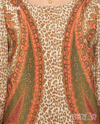 Копринена рокля Juicy Couture - Silk Kasbah Paisley Border , снимка 13 - Рокли - 21969371