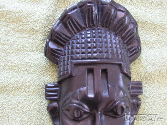 Африканска маска от абанос -по-голяма, снимка 7 - Колекции - 20636686