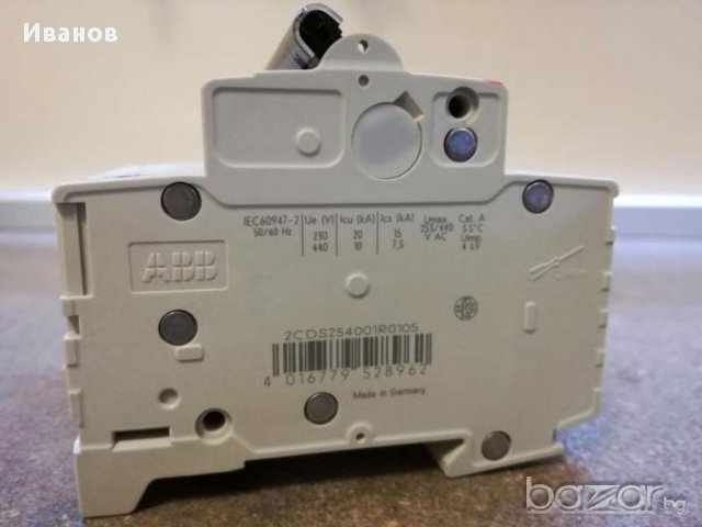 Автоматичен 4-полюсен прекъсвач ABB - 10A, снимка 4 - Други машини и части - 18109615