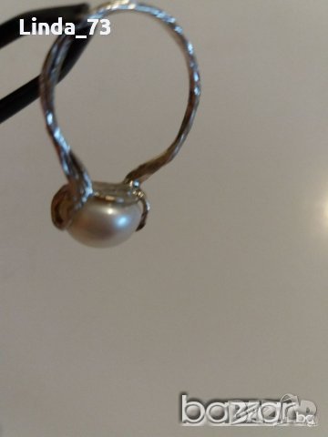 Среб.пръстен-с бяла перла-проба-925. Закупен от Италия., снимка 11 - Пръстени - 21741145