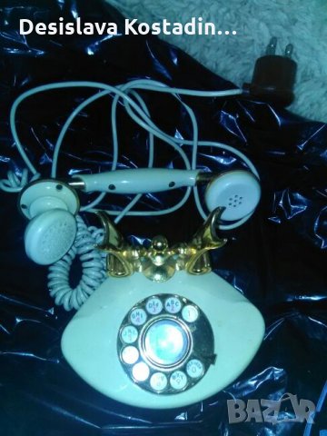 Ретро ПОЗЛАТЕН телефон оникс-18карата, снимка 3 - Антикварни и старинни предмети - 25137070