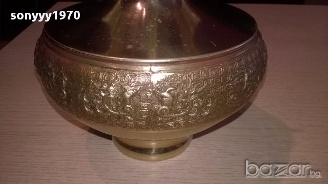 Масивна и красива ваза-21х15см-внос швеицария, снимка 6 - Антикварни и старинни предмети - 16843994