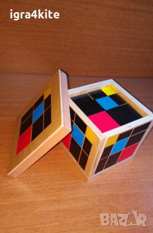 Montessori Trinomial Cube Монтесори Триномиално Сензорно Кубче, снимка 4 - Образователни игри - 25000005