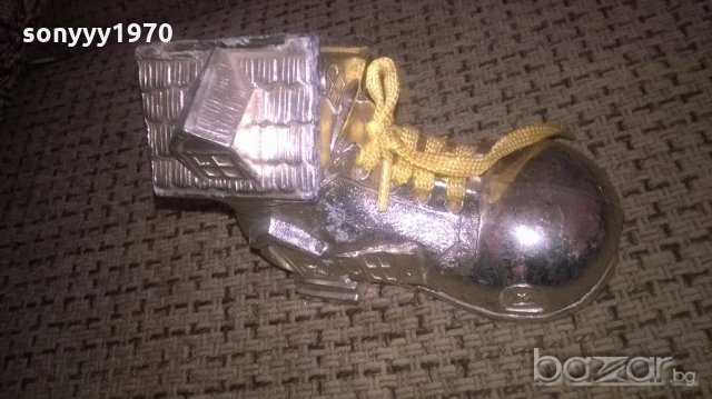 japan-посребрена обувка-ретро колекция-13х11х6см-внос англия, снимка 2 - Антикварни и старинни предмети - 19599685