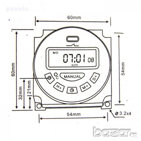 Електронен таймер12V, 24V, 110V, 220V/16А, снимка 4 - Други инструменти - 16912649