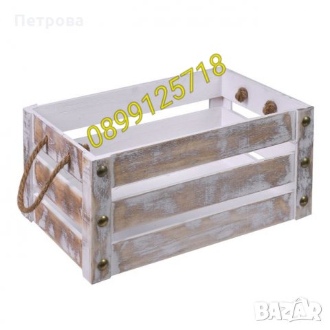 Декоративна дървена щайга-36х25х18 см.