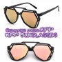 многоъгълни слънчеви очила черни рамки розовеещи огледални стъкла