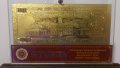 Сувенирни банкноти 100 златни долара в стъклена поставка и масивно дърво + Сертификат, снимка 6