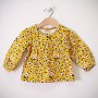Блузка в жълто на цветчета - 86/92см./10681/, снимка 1 - Бебешки блузки - 17066266