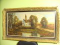 Масло Бои Платно над 100г подписана Немска картина, снимка 1