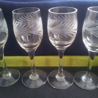 Три вида по четири чаши за концентрат стъклени от едно време, снимка 15 - Чаши - 24084318