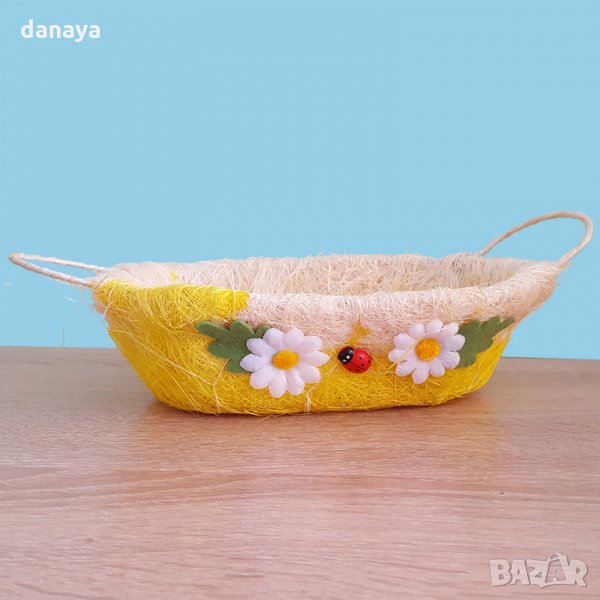 Декоративен великденски панер с дръжки овал, снимка 1