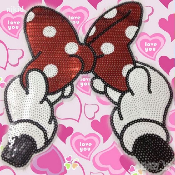 Огромна пандела на Мини Маус с пайети апликация за дрехи и други нашивка нашивки, снимка 1