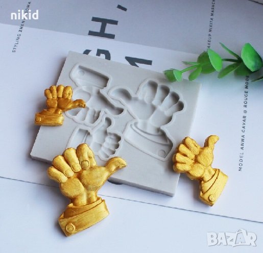 Палец ръка Лайк like силиконов молд форма декорация торта фондан пита, снимка 1