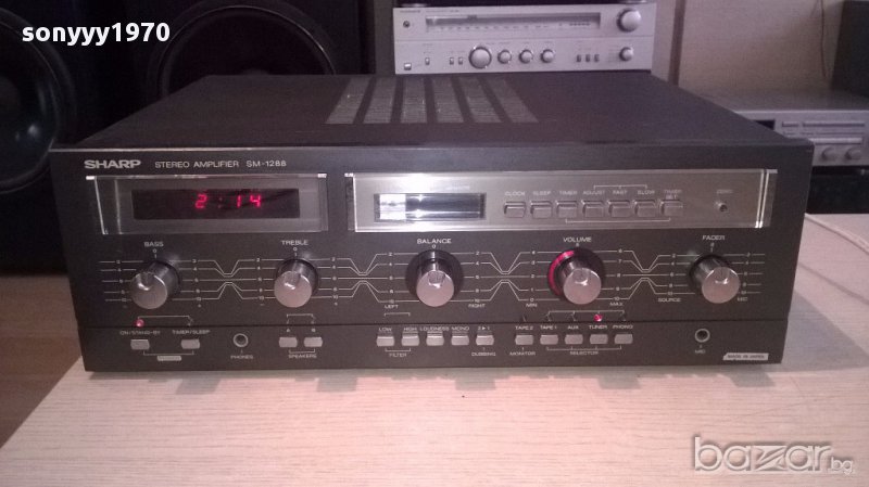 sharp sm-1288h retro amplifier-made in japan-внос англия, снимка 1