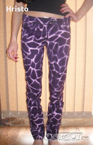 Стилен панталон в лилово размер С, снимка 2 - Панталони - 8754166