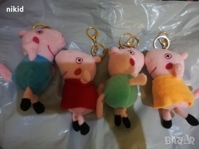 Пепа Пеппа ПИГ Джордж мама татко малки плюшена играчка ключодържател Peppa Pig Pepa Pig, снимка 2 - Плюшени играчки - 26123287